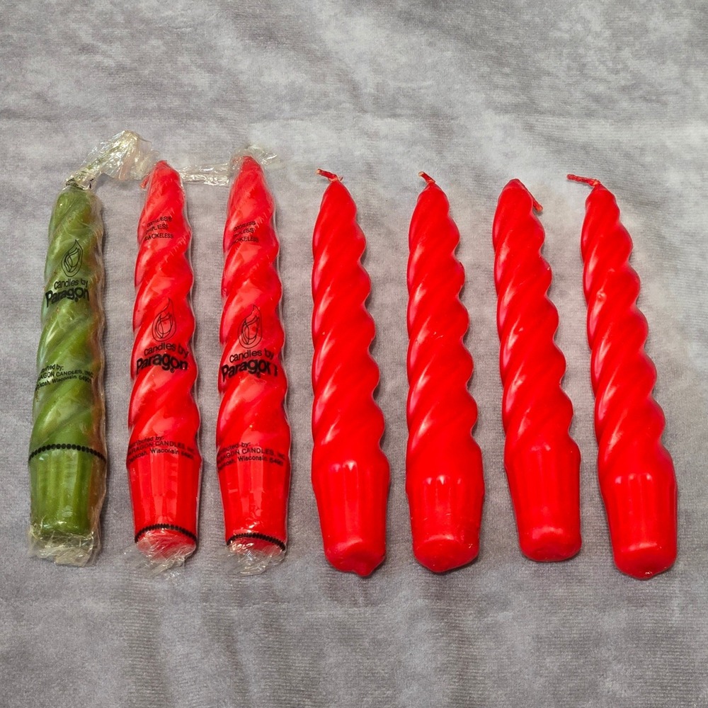 Paragon Taper Candles 6" Baroque Twist Lot of 7